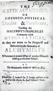 Titelsida till The Skeptical Chymist av Robert Boyle, 1661 (tryckt) av English School