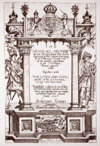 Titelsida, Knolles Generall Historien om turkarna, pub. av Adam Islip, 1603 av English School
