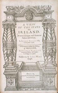 Titelsida till A View of the State of Irelande and The Historie of Irelande, 1633 av English School