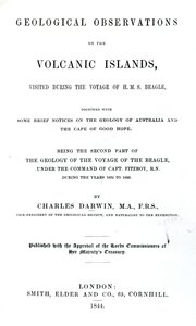 Titelsida till Geological Observations on the Volcanic Islands av Charles Darwin, 1844 (tryckt papper) av English School