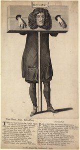 Titus Oates in the pillory, publicerad 1685 av English School