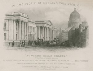 Till folket i England denna utsikt över Rowland Hills Chapel av English School
