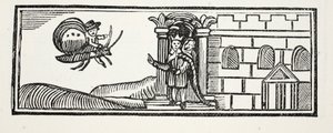 Tom gömde sig och försökte fly på ryggen av en fjäril, illustration från Chap-books of the Eighteenth Century av John Ashton, pub. 1882