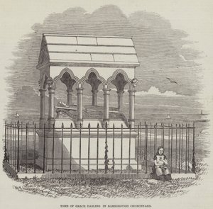 Grace Darlings grav i Bamborough Churchyard (gravyr) av English School
