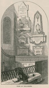 Tomb av konstnären Joseph Nollekens, Paddington Church, London av English School
