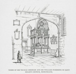 Sir Thomas Greshams och Sir William Pickerings gravar i Saint Helen