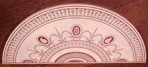 Sidobordsskiva av Robert Adam och Thomas Chippendale, design inlagd i scagliola, ca 1755 (marmor) av English School