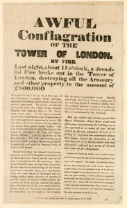 Tower of London Fire, 1841 av English School