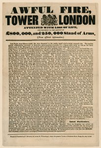 Tower of London Fire, 1841 av English School