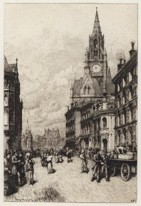 Rådhuset, Manchester (etsning) av English School
