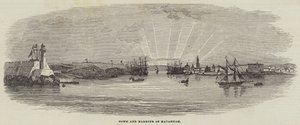 Staden och hamnen i Havannah (gravyr) av English School
