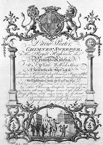 Byteskort av David Porter, skorstensfejare och nattman, 1800-talet av English School