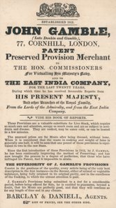 Byteskort, John Gamble (sen Donkin och Gamble) av English School