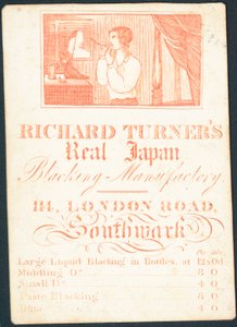 Handelskort, Richard Turners Real Japan Blacking Manufactory av English School