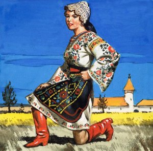 Traditionell dräkt från Ukraina av English School