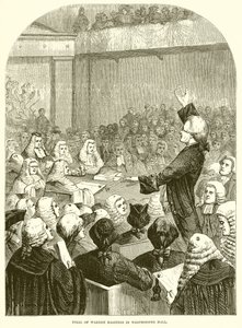 Trail of Warren Hastings i Westminster Hall av English School
