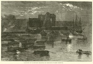 Transport av kommunistiska fångar på pontoner i Brests hamn, 1871 av English School