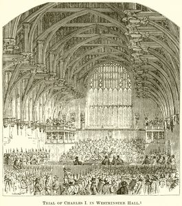 Rättegång mot Charles I i Westminster Hall av English School