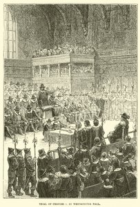 Rättegång mot Charles I i Westminster Hall av English School