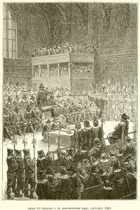 Rättegång mot Charles I i Westminster Hall, januari 1649 av English School