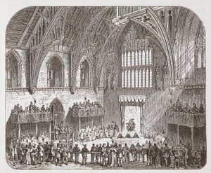 Rättegång mot Lambert i Westminster Hall av English School
