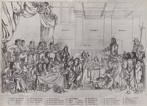 Rättegången mot Lord William Russell (litho) av English School