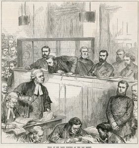 Rättegång mot bankförfalskarna vid Old Bailey av English School