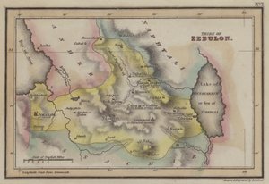Tribe of Zebulon (färgad gravyr) av English School