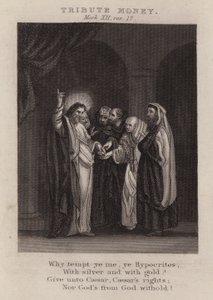 Hyllningspengar, Mark XII, ver 17 (gravyr) av English School