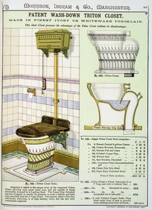 Triton Closet från en katalog med sanitetsartiklar producerad av Morrison, Ingram & Co., Manchester, publicerad ca 1890 av English School