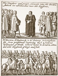 Sann information om början och orsaken till alla våra problem: hur kläckts och hur förhindrats, från en puritansk pamflett, 1648, illustration från The Church of England: A History for the People av H.D. av English School