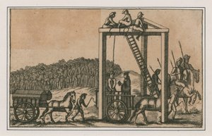 Tyburn Tree, omkring 1680 (gravyr) av English School