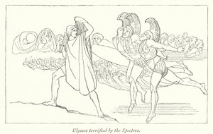 Ulysses skräckslagen av Specters (litho) av English School