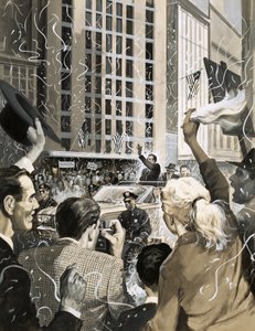 Oidentifierad ticker tape-parad i Amerika av English School
