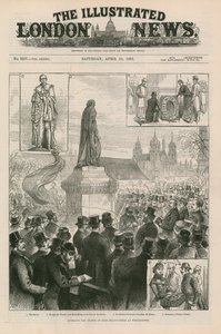 Avtäckning av statyn av Lord Beaconsfield i Westminster av English School