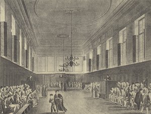 Övre skolan, 1816 (gravyr) av English School