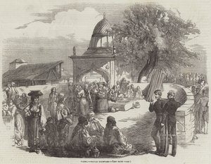 Varna, offentlig fontän (gravyr) av English School