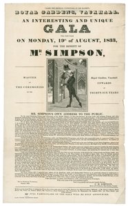 Vauxhall Gardens, förmån för Mr Simpson, 19 augusti 1833 av English School