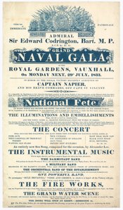 Vauxhall Gardens, Grand Naval Gala, amiral Sir Edward Codrington av English School