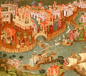 Venedig (färglitografi) av English School