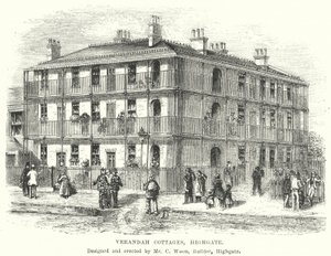 Verandah Cottages, Highgate (gravyr) av English School