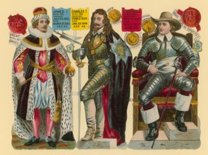 Viktorianskt skrot: King James I, King Charles I, Oliver Cromwell av English School