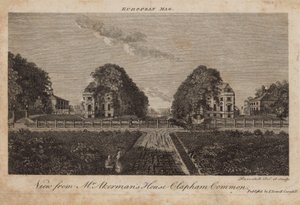 Utsikt från Mr Ackermans hus, Clapham Common, Surrey av English School