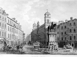 Utsikt i Charing Cross mot Northumberland House, 1795 av English School