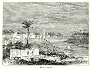 Vy över Bagdad (gravyr) av English School