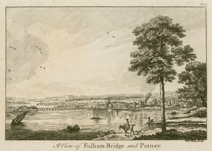 Utsikt över Fulham Bridge vid Putney av English School