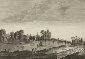 Utsikt över Hampton Court från den motsatta stranden av Themsen av English School
