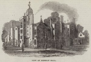 Utsikt över Hendlip Hall (gravyr) av English School