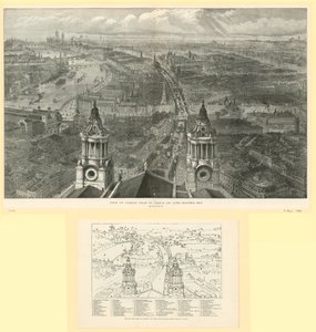 Utsikt över London från St Pauls på Lord Mayors Day av English School