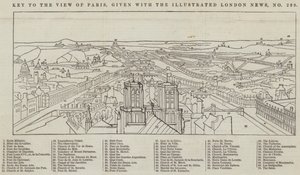 Utsikt över Paris, givet med The Illustrated London News (gravyr) av English School
